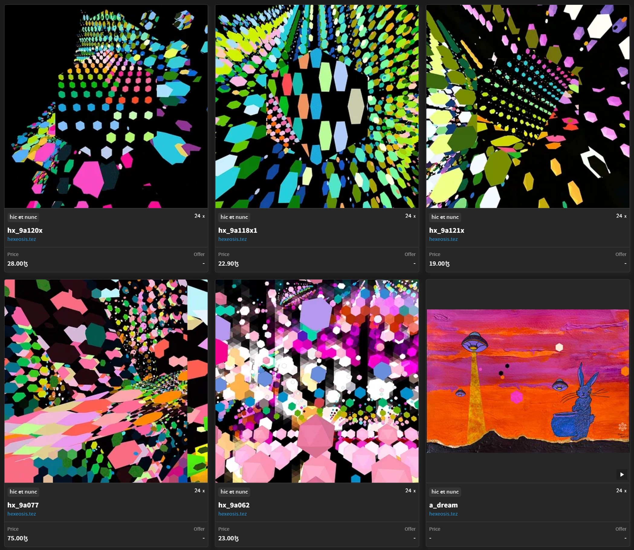 objkt / hic et nunc hexeosis